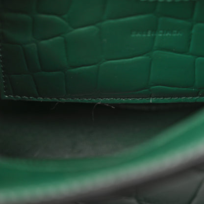 Balenciaga Semi Shiny Calfskin Crocodile Embossed Neo Classic Black Hardware Mini City Forest Green 11 of 14