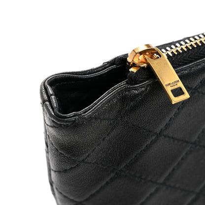Saint Laurent Lambskin Quilted Gaby Cosmetic Pouch Black 10 of 12