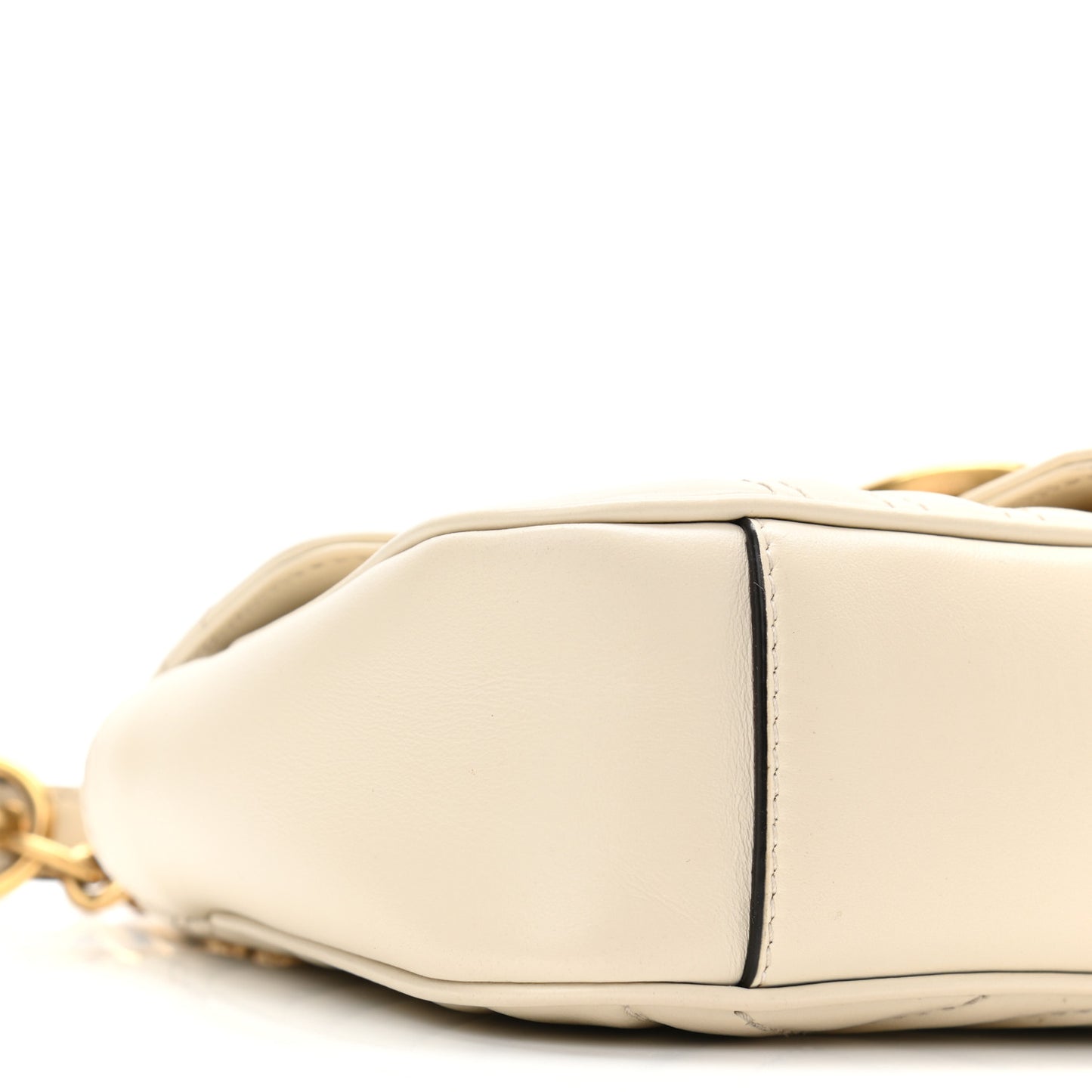 Calfskin Matelasse Mini GG Marmont Shoulder Bag White