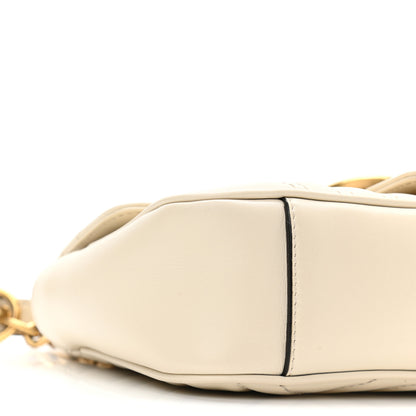 Gucci Calfskin Matelasse Mini GG Marmont Shoulder Bag White 10 of 12