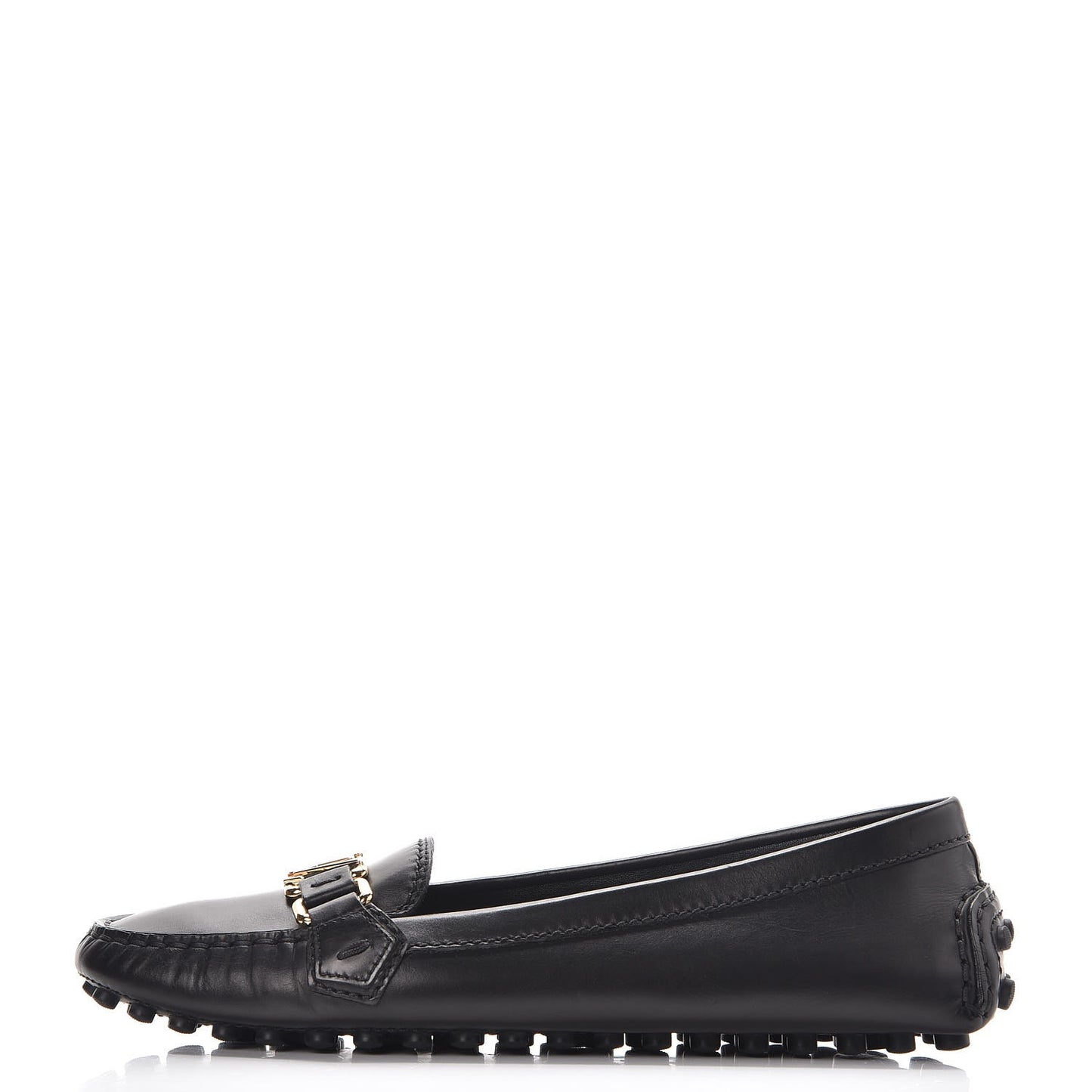 Calfskin Monte Carlo Moccasin Loafers 38.5 Black
