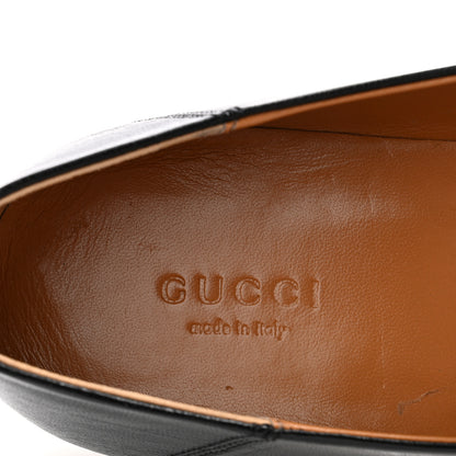 Gucci Goatskin Womens Horsebit Mid-Heel Loafers 39 Black 7 of 9