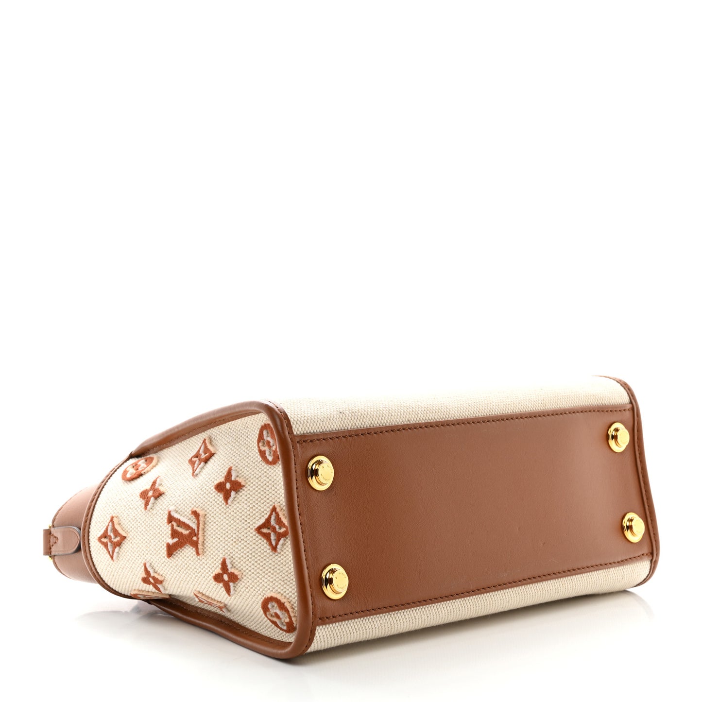 Canvas Calfskin Monogram On My Side PM Caramel Tan