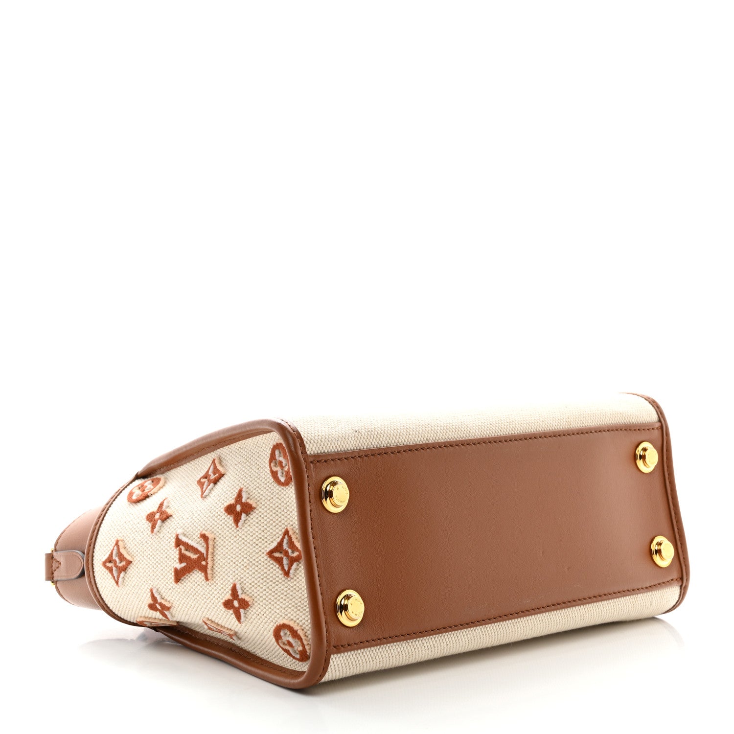 Louis Vuitton Canvas Calfskin Monogram On My Side PM Caramel Tan 4 of 9