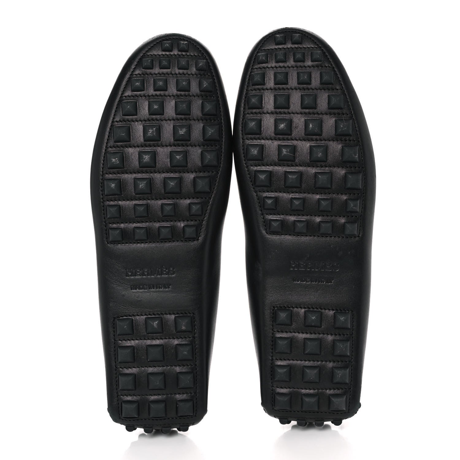 Hermes Supple Calfskin Mens Irving Driving Moccasin Loafers 40 Black 5 of 11