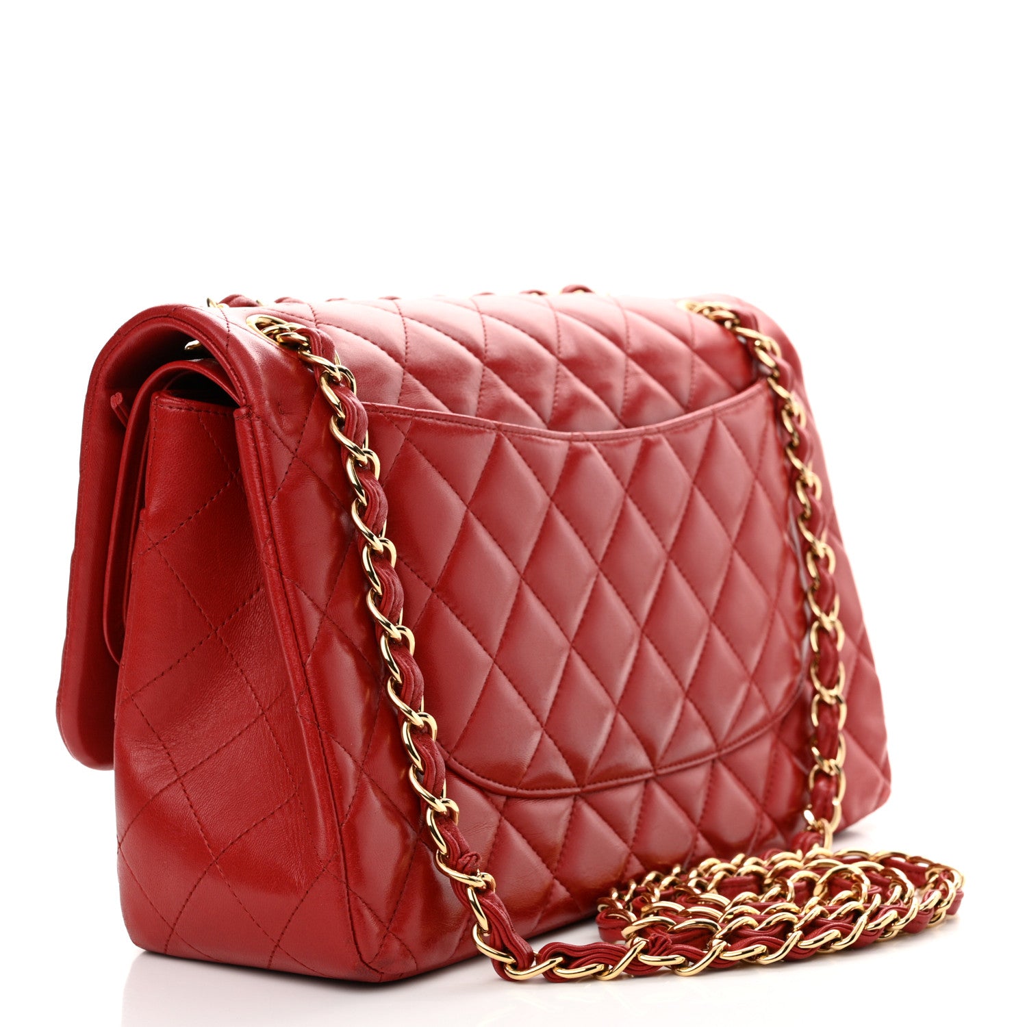 Chanel Lambskin Quilted Jumbo Double Flap Red 3 of 13