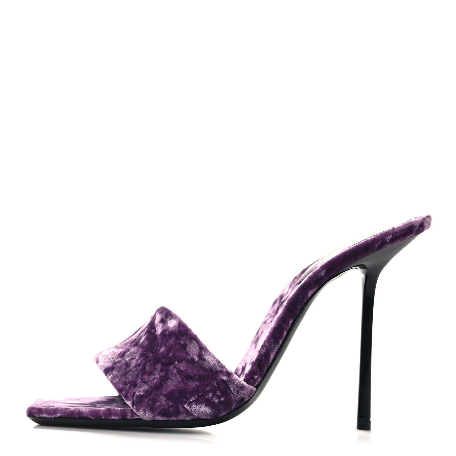 Saint Laurent Velvet Baliqua 105 Mule Sandals 39 Malva 1 of 9
