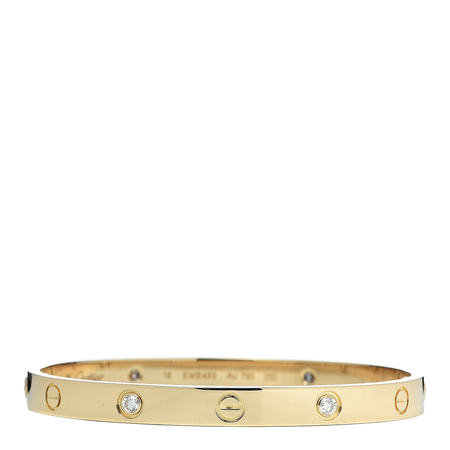 18K Yellow Gold 4 Diamond LOVE Bracelet 18