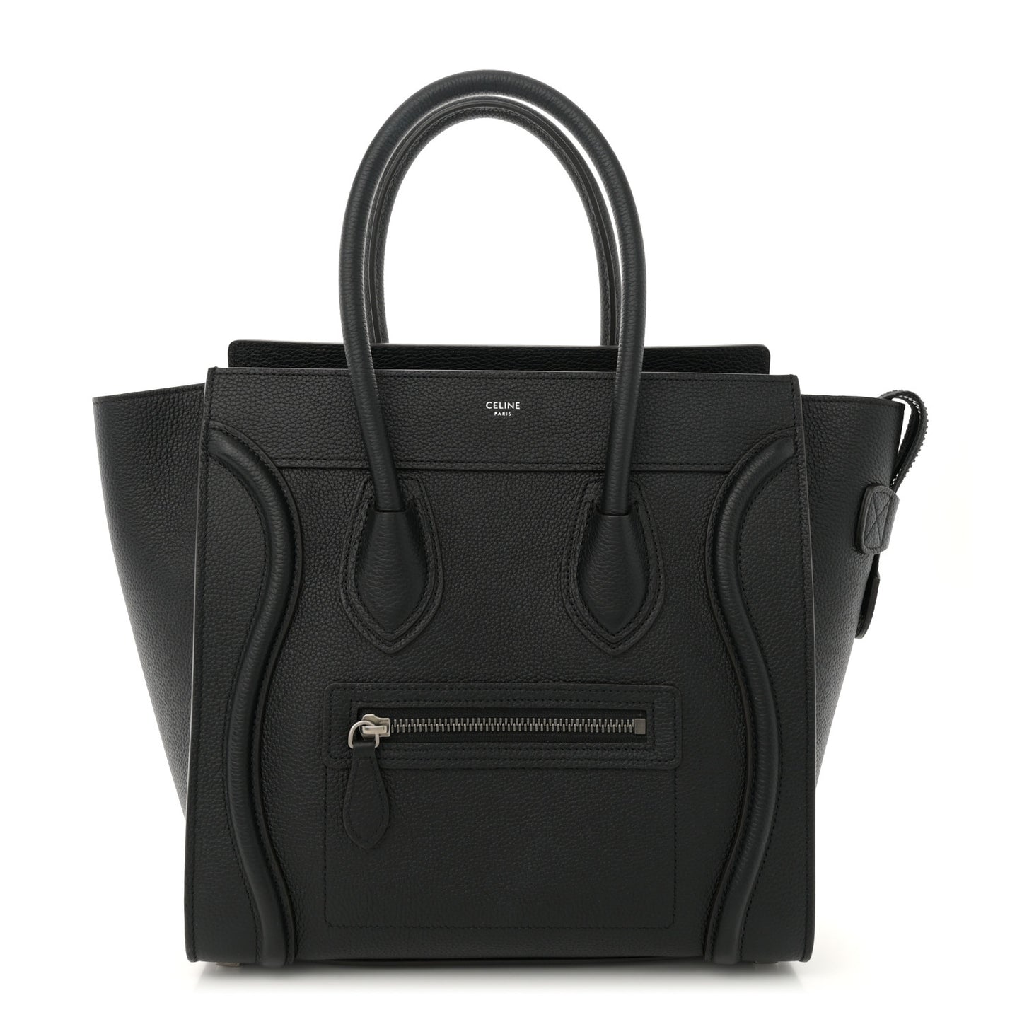Drummed Calfskin Micro Luggage Black