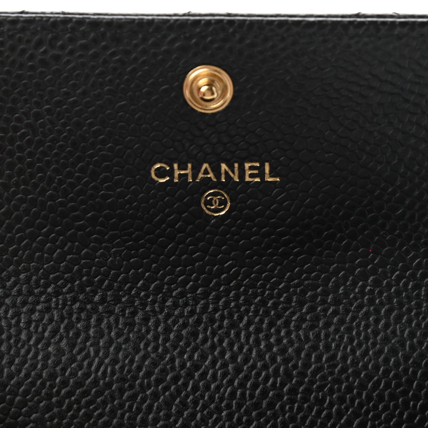 Caviar Quilted Flap Card Holder Black