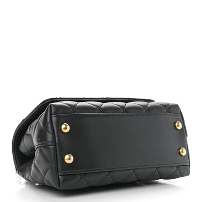 Chanel Calfskin Crystal Quilted Extra Mini Coco Handle Flap Black 4 of 10