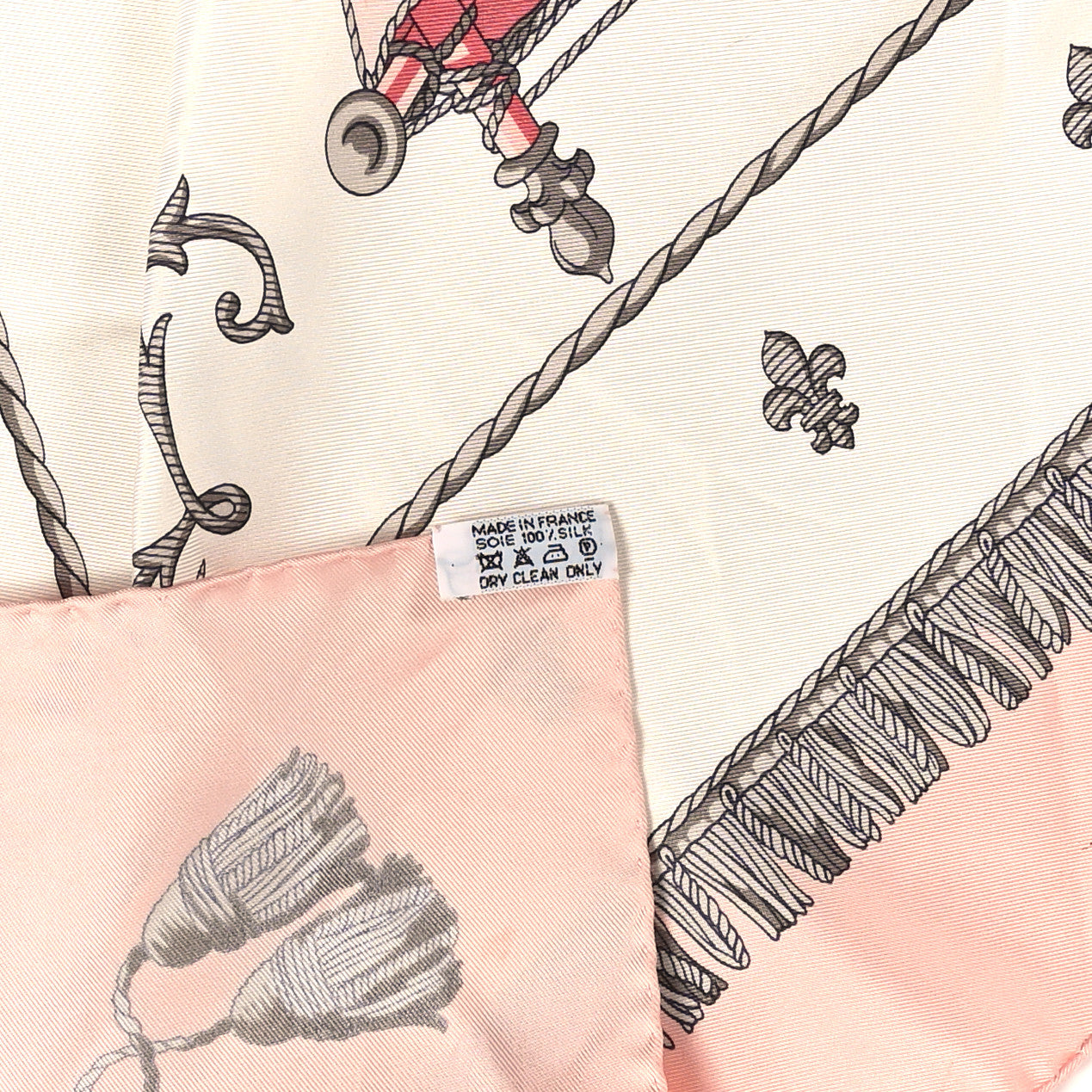 Hermes Silk Vue Du Carosse De La Galere La Reale Scarf 90 Rose White Gris 3 of 6