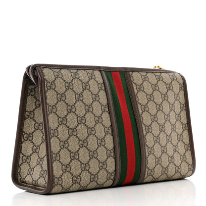 Gucci GG Supreme Monogram Web Ophidia GG Toiletry Case Beige New Acero 3 of 6