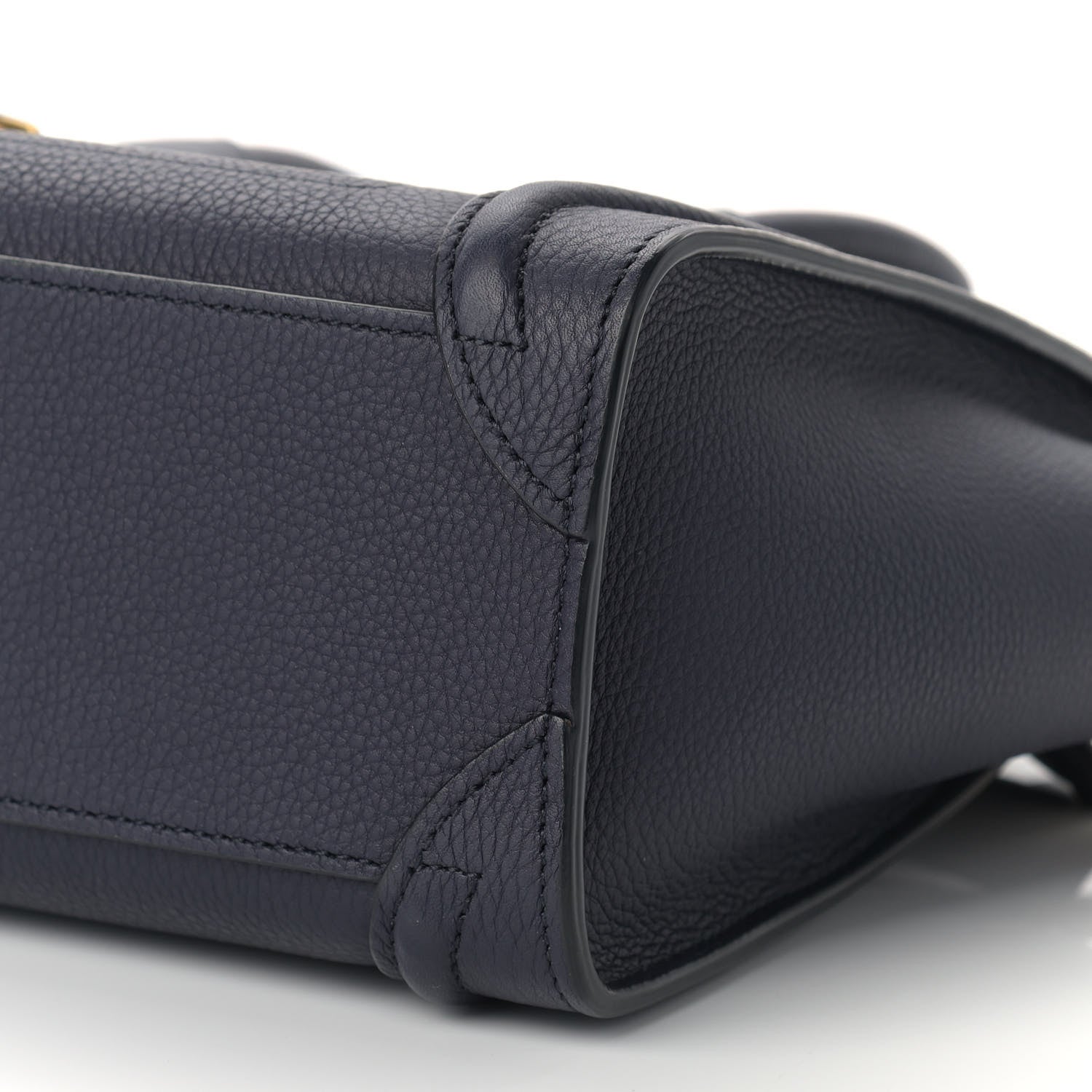 Celine Drummed Calfskin Nano Luggage Navy Blue 6 of 9