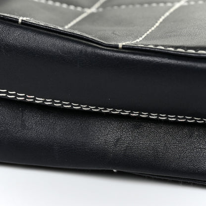 Chanel Lambskin Square Stitched Shoulder Bag Navy 17 of 26