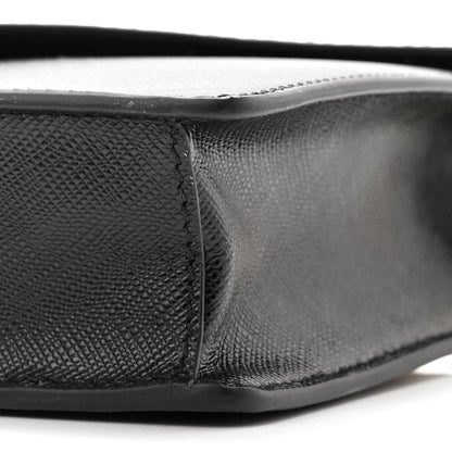 Prada Saffiano Lux Metal Triangle Logo Mini Envelope Chain Shoulder Bag Black 9 of 9
