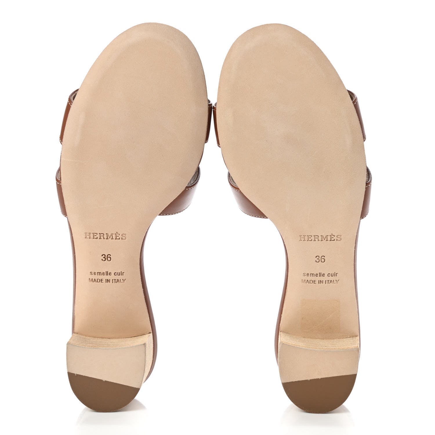Hermes Calfskin Oasis Sandals 36 Gold 5 of 10