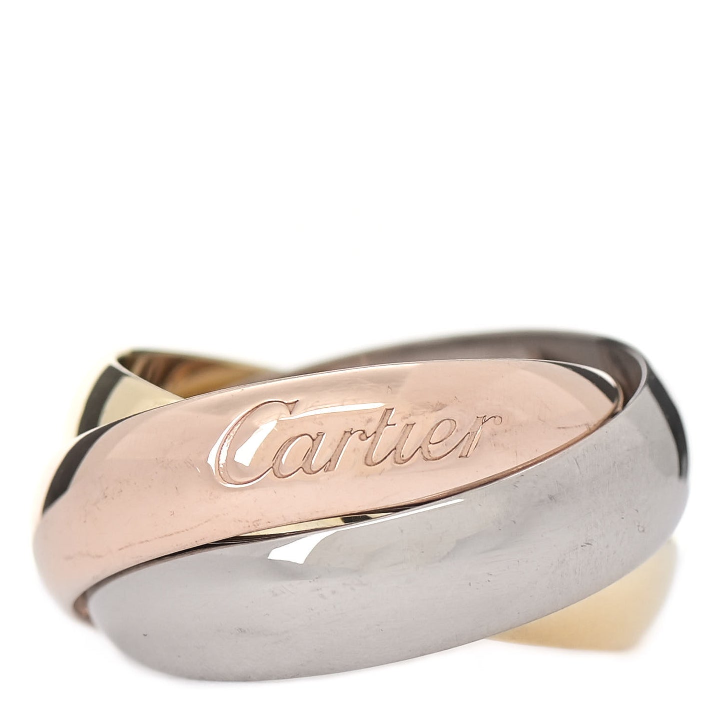 18K Pink Yellow White Gold Large Trinity Ring 50 5.25