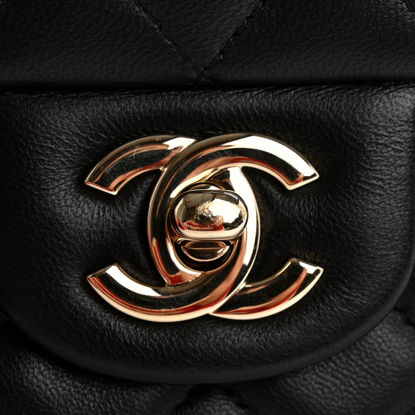 Lambskin Quilted Mini Rectangular Flap Black