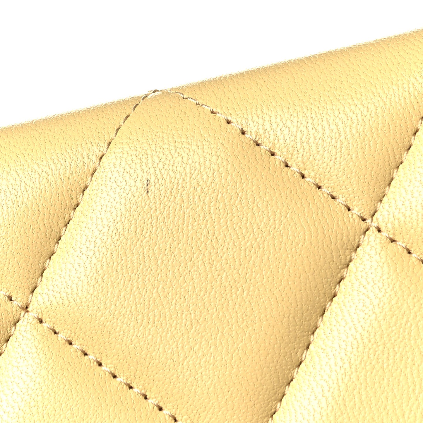 Lambskin Quilted Chanel 19 Flap Card Holder Yellow