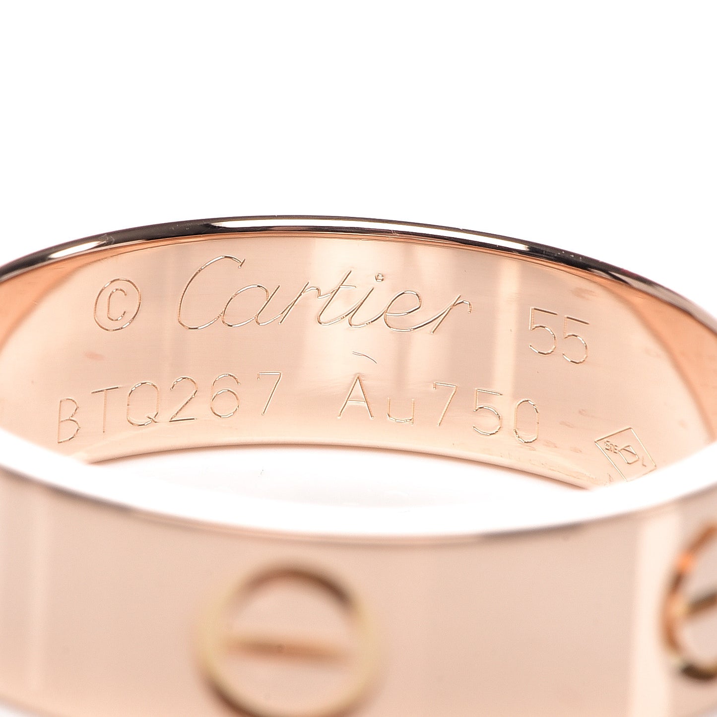18K Pink Gold 5.5mm LOVE Ring 55 7.25