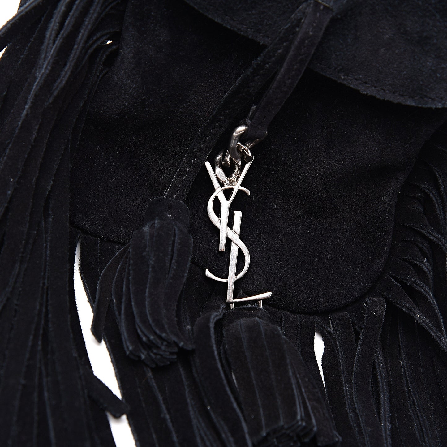 Suede Fringe Toy Monogram Anita Crossbody Bag Black