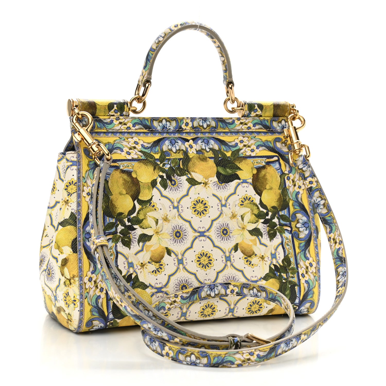 Dolce & Gabbana Dauphine Lemon Print Medium Miss Sicily Satchel Multicolor 3 of 13