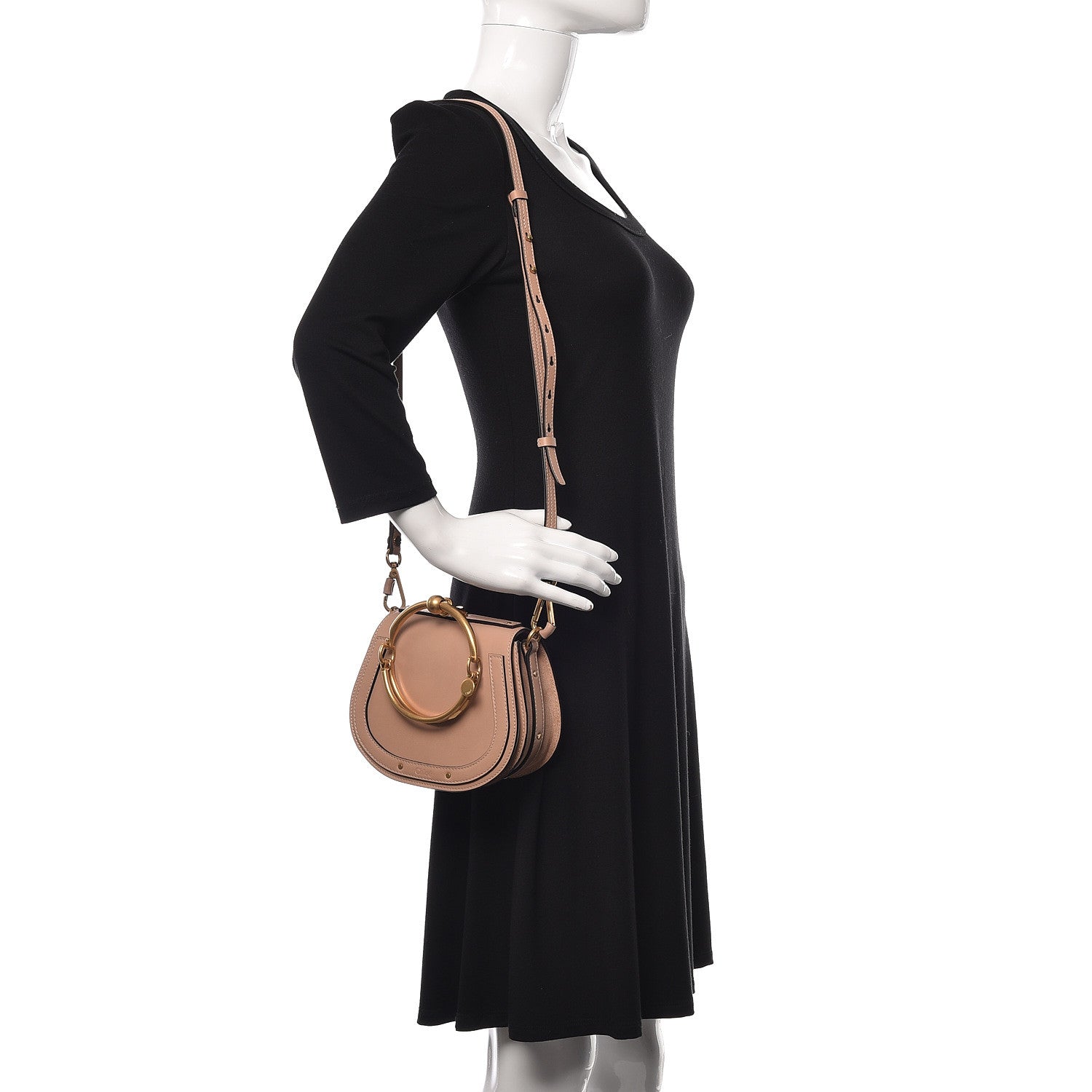 Chloe Calfskin Suede Small Nile Bracelet Bag Biscotti Beige 2 of 10