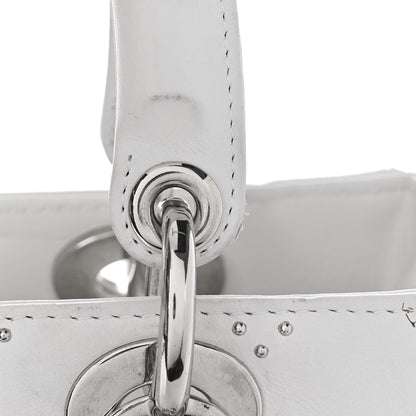 Christian Dior Lambskin Studded Cannage Medium Lady Dior White 15 of 19