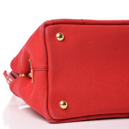 Prada Canapa Small Logo Tote Rosso Talco 5 of 9