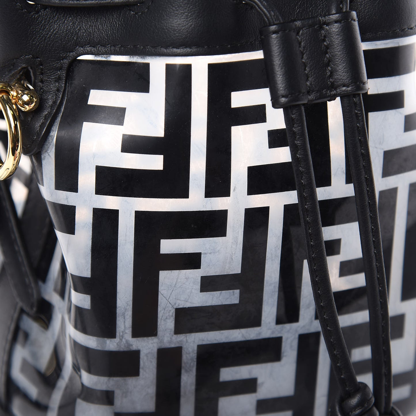 TPU FF Vitello Grace F is Fendi Mini Mon Tresor Bucket Bag Black