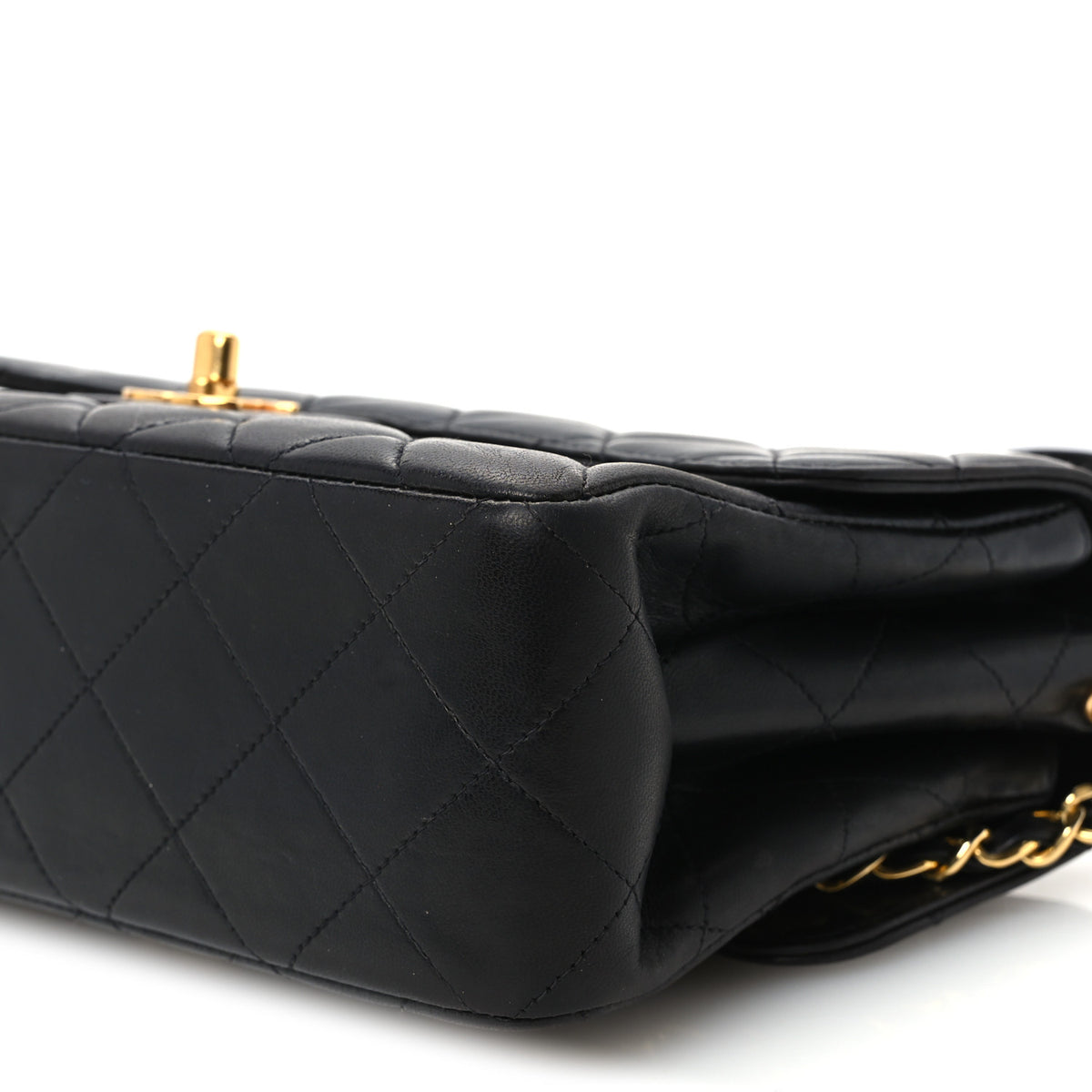 Lambskin Quilted Medium Double Sided Flap Black
