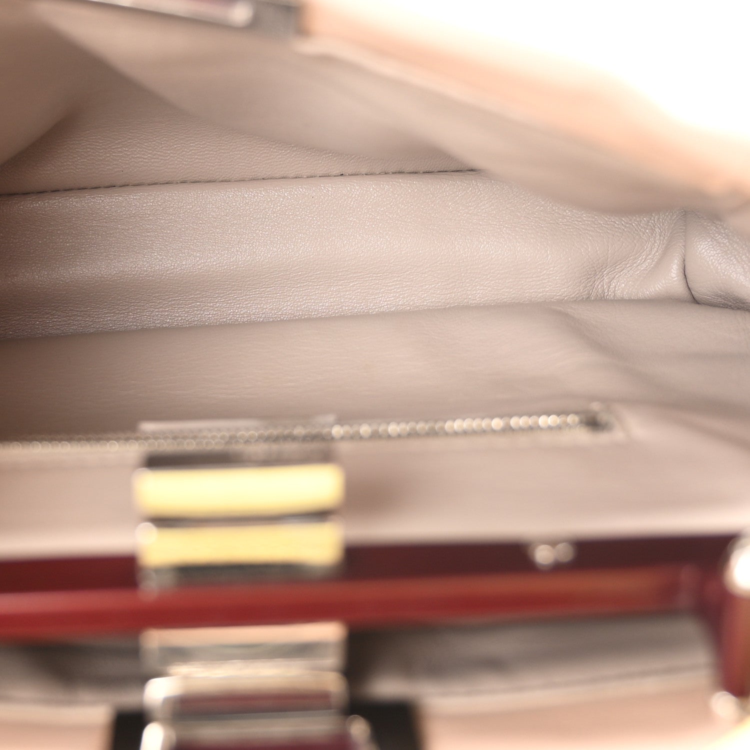 Fendi Nappa Colorblock Mini Peekaboo Iconic Satchel Plaster Banana Grigio Polvere 5 of 10