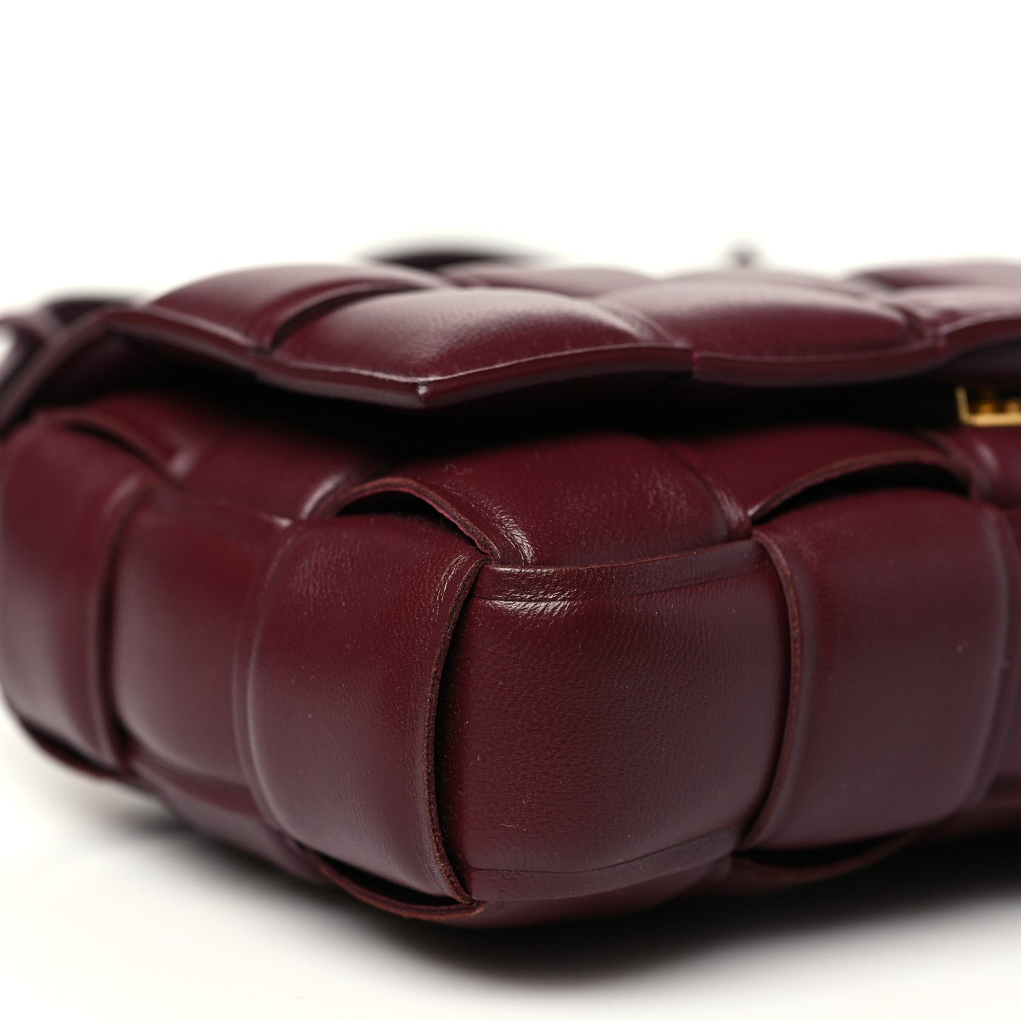 Nappa Maxi Intrecciato Small Padded Cassette Crossbody Bag Barolo
