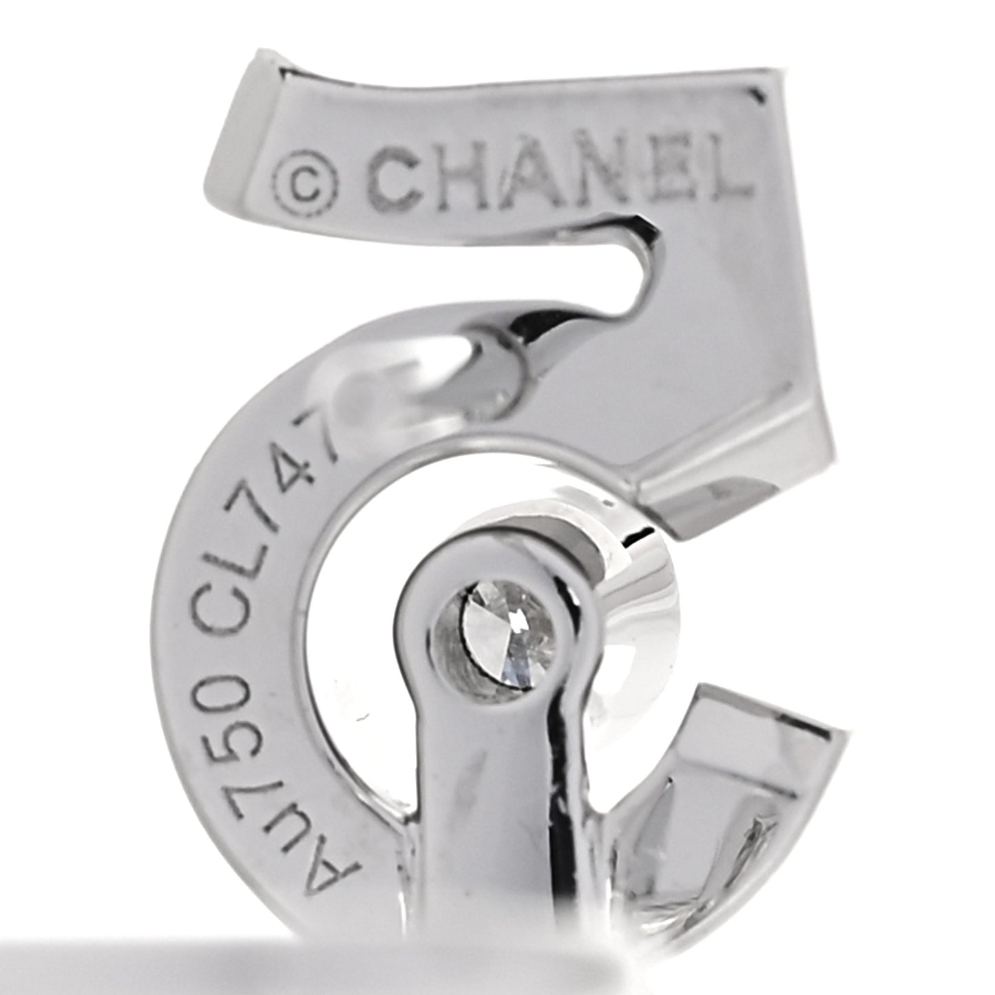 18K White Gold Diamond Eternal No.5 Single Earring