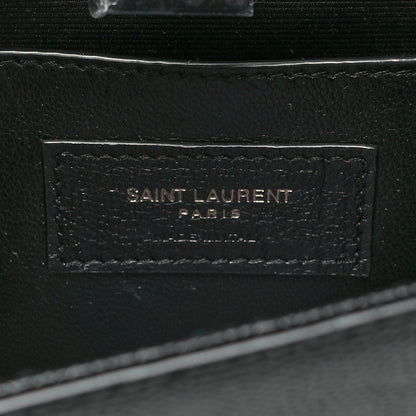 Saint Laurent Grain De Poudre Small Monogram Monochrome Kate Satchel Black 6 of 9