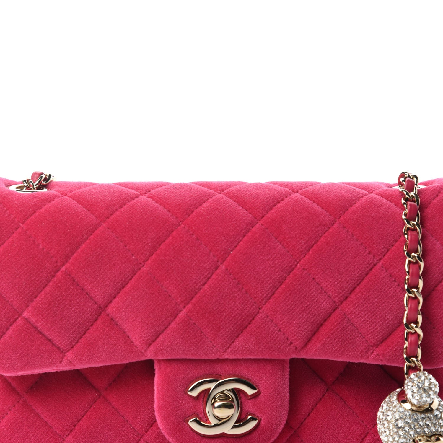 Chanel Velvet Quilted Mini Rectangular Pearl Crush Flap Pink 10 of 11
