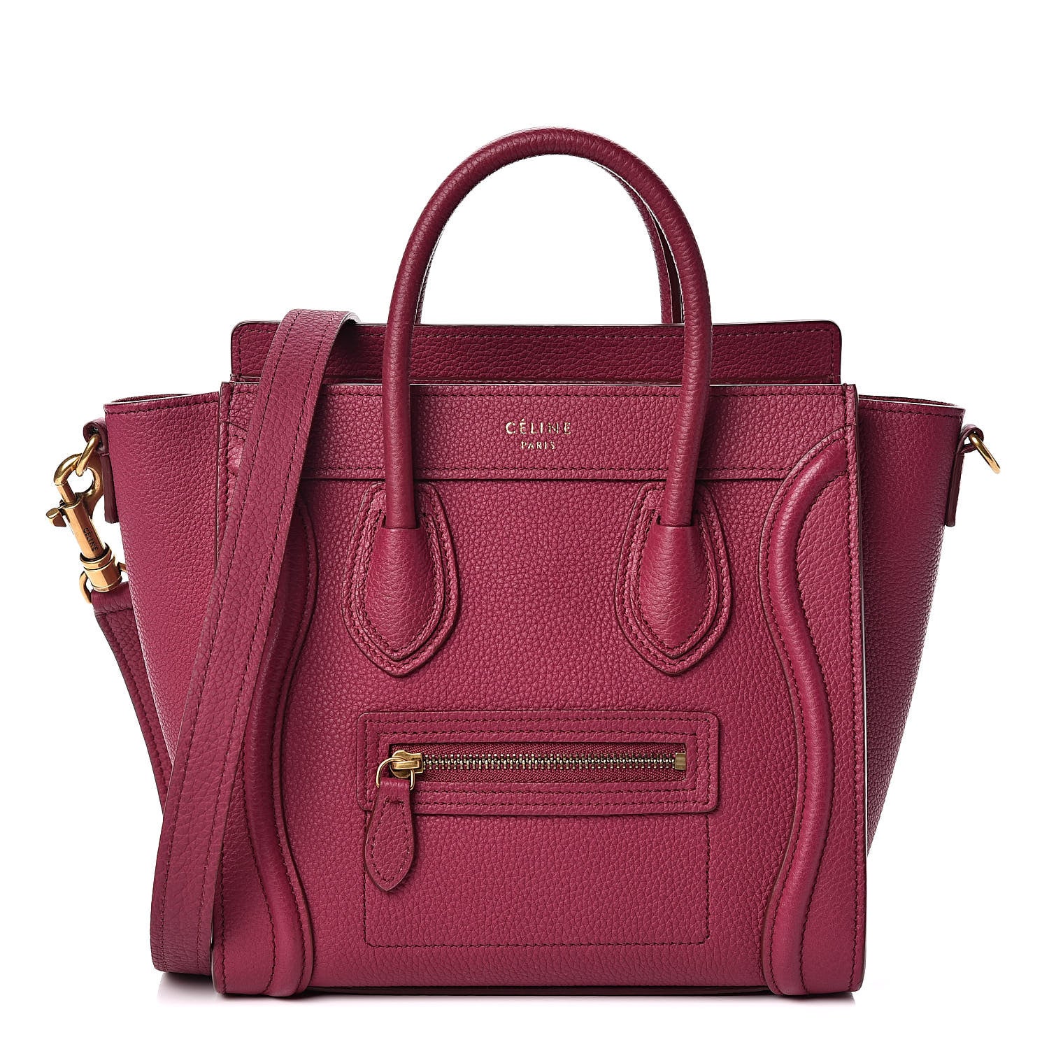 Celine Baby Grained Calfskin Nano Luggage Plum 1 of 12