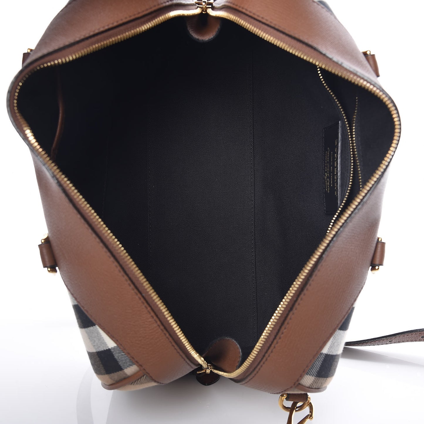 House Check Derby Calfskin Medium Alchester Bowling Bag Tan