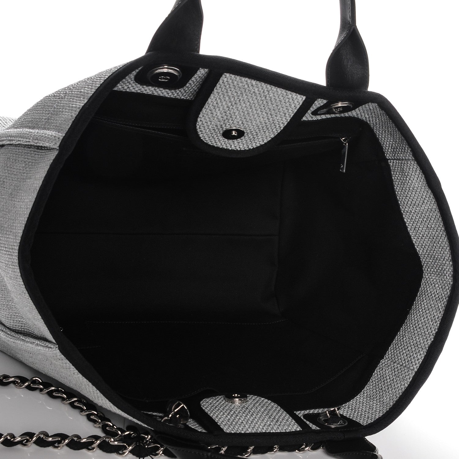 Chanel Canvas Large Deauville Tote Grey 5 of 7