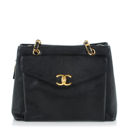 Chanel Caviar Flap Shoulder Bag Black 1 of 9