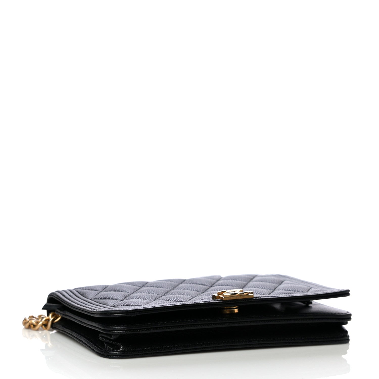 Chanel Caviar Quilted Boy Wallet On Chain WOC Black 3 of 14