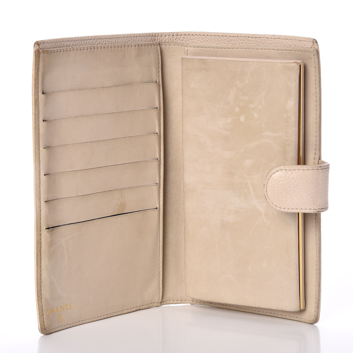 Chanel Caviar Timeless CC French Wallet White 5 of 14
