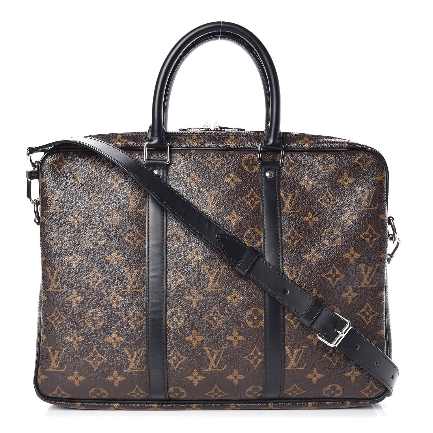 Louis Vuitton Monogram Macassar Porte-Documents Voyage PM 1 of 9
