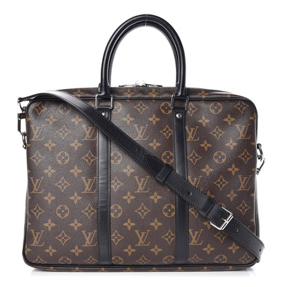 Louis Vuitton Monogram Macassar Porte-Documents Voyage PM 1 of 9