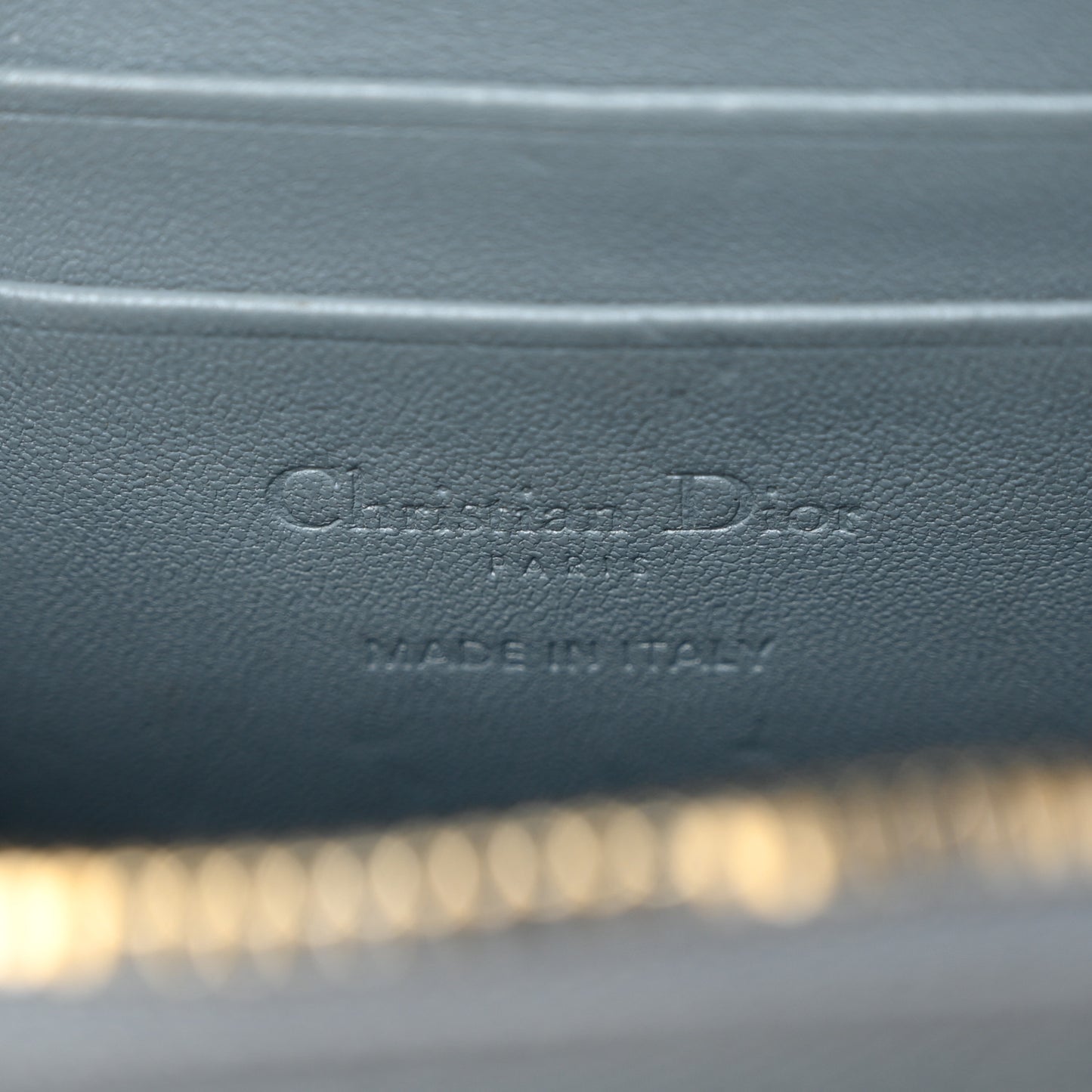 Lambskin Cannage Lady Dior Phone Holder Cloud Blue