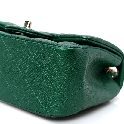 Chanel Metallic Caviar Quilted Mini Square Flap Green 10 of 11
