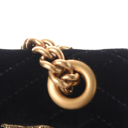 Gucci Velvet Matelasse Loved Embroidered Medium GG Marmont Shoulder Bag Black 8 of 8