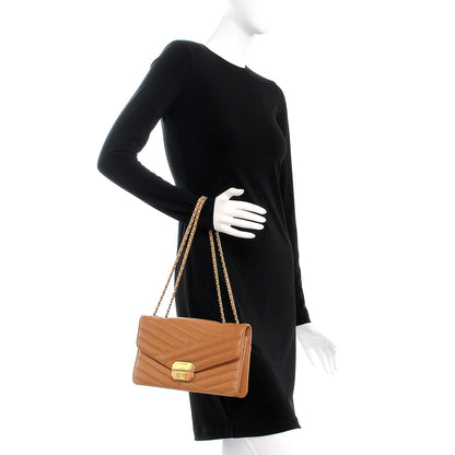 Chanel Calfskin Chevron Gabrielle Flap Brown 3 of 9