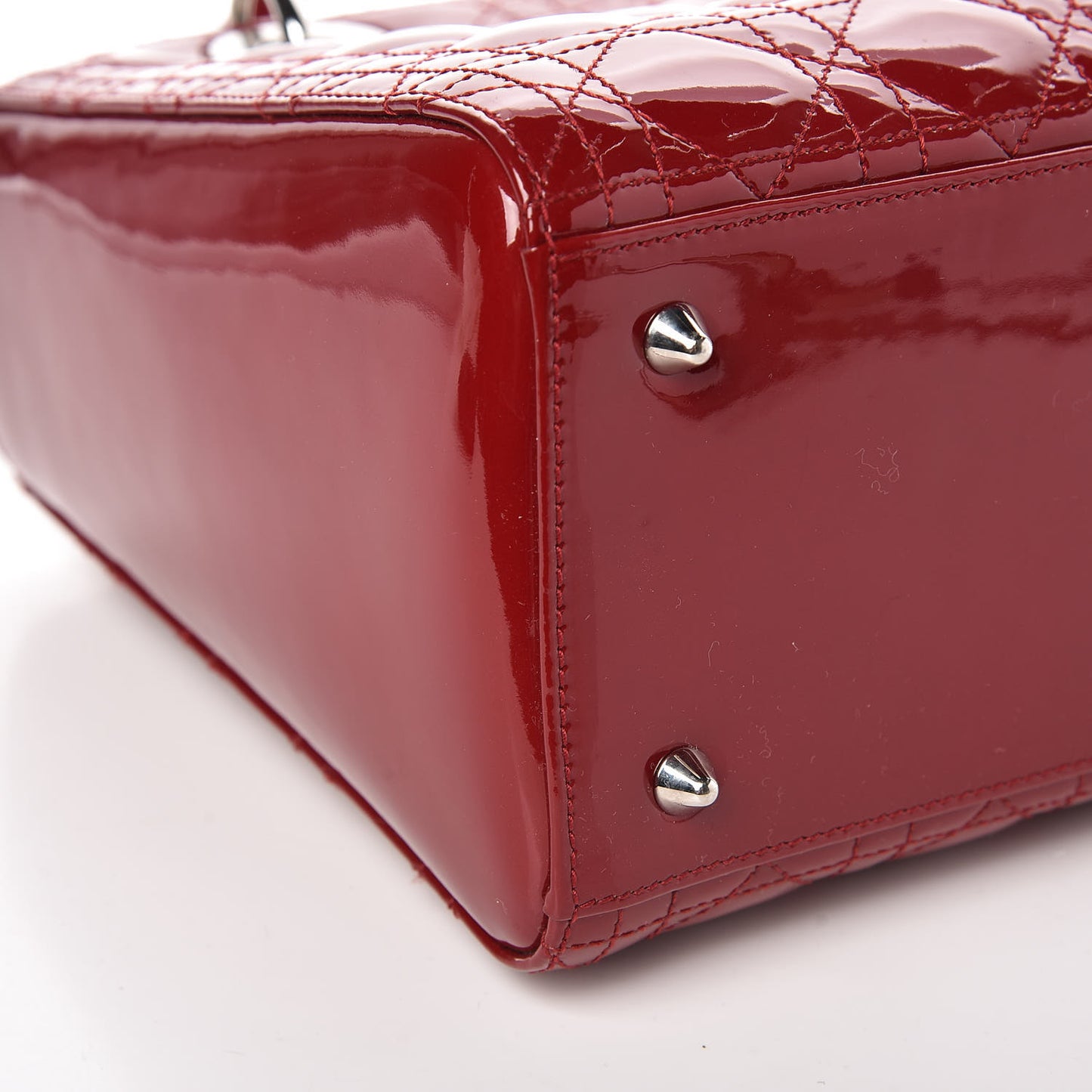 Patent Cannage Medium Lady Dior Red